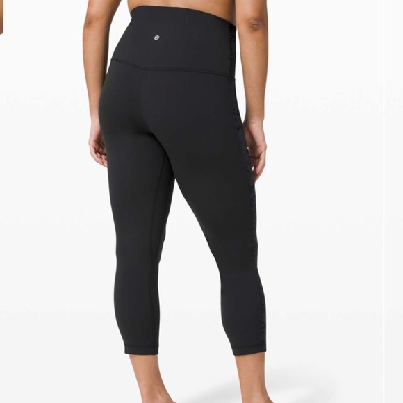 {6} Lululemon Align Super High-Rise Crop Crushed Velvet Black - Picture 2 of 10